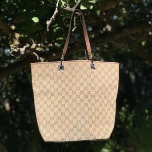 Gucci Monogram Brown Tote Bag